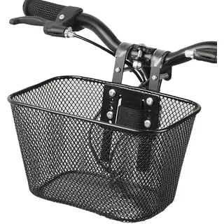 JIEBWCHA Fahrradkorb Vorne Aus Eisen Mit Haken 26x17x15.5cm Leichter Metall Abnehmbarer Lenkerkorb, Wasserdicht Großem Fahrradkorb Für Vorne, Für Kinder Pendlerfahrten, Einkäufe Oder Ausflüge Zum