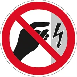 Schild Berühren verboten - Gehäuse unter Spannung BGV A8, Kunststoff, Ø 200 mm