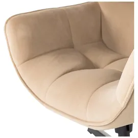 Woood Drehsessel Wibo Samt 71 x 94 x 71 cm Beige drehbar