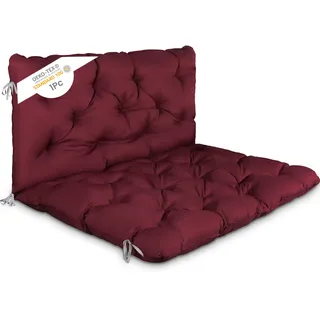 HOMECALL Bankauflage Sitzkissen mit Rückenlehne , Nordisches Design, für Gartenbank, 120 x 140 x 12 cm