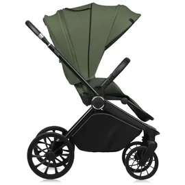 lionelo MIKA PLUS 2-in-1 Buggy 0-48 Monate bis 22 kg Babywanne bis 9 kg, Rückenlehne und Füße verstellbar, AiryDots,Dämpfung, 360° drehbare PU-Räder, XXL-Verdeck