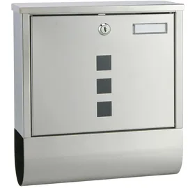 vidaXL Briefkasten Edelstahl 18/8 mit Zeitungsfach