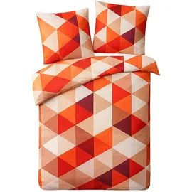 Traumschlaf Nook grafisch Rot 200 x 220 cm + 2 x 80 x 80 cm