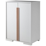 möbelando Kleiderschrank LONDON in Weiß/Buche mit 2 Türen. Abmessungen (BxHxT) 86x116,2x56 cm braun