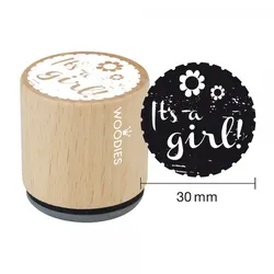 Woodies Stempel - It's a girl - Blume W06003