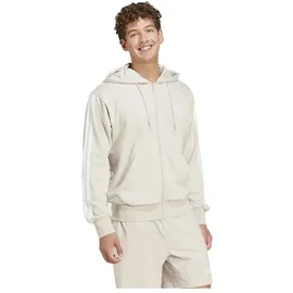 adidas Men's Essential Three Stripes French Terry Fullzip Hoodie, Wonder Alumina/White, XS
