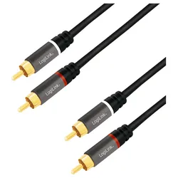 LogiLink CA1207 Audio-Kabel 5 m 2 x RCA Schwarz