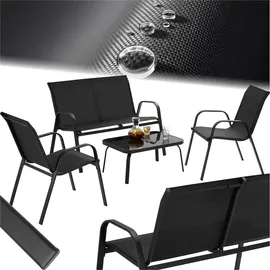 Tectake Nora Set 4-tlg. Schwarz