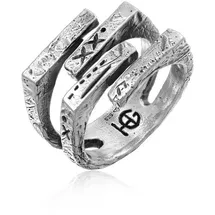 haze & glory Ringe - Ring Siegelring - Quadro 925 Silber - Gr. 64 MM - in Silber - für Damen