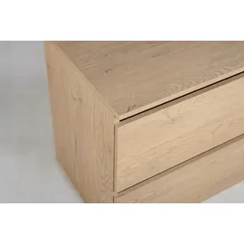 Rodan | Waschbeckunterschrank 80 CM - Eiche Hell - Badmöbel, Badezimmerschränk, Badezimmermöbel, Waschtischunterschrank - Hellbraun