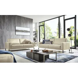 Home Affaire 2-Sitzer HOME AFFAIRE "Apiro bequem, eleganter Metallfuß, bodenfrei. Breite 158cm", beige (natur), B:158cm H:87cm T:88cm, Sofas, auch mit motorischem Sitzvorzug, Dickleder, Federkern