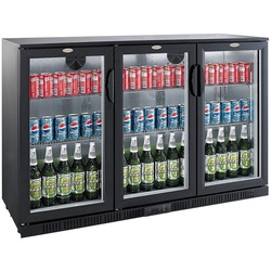Hintere Bar Gekühlt Schwarz 3 Glastüren 330 Liter R600a 3330Glas/Klapp 1350x520x900mm COMBISTEEL