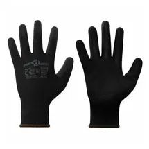 vidaXL Arbeitshandschuhe 12 pcs Schwarz 8 / m Polyester