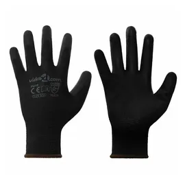 vidaXL Arbeitshandschuhe 12 pcs Schwarz 8 / m Polyester