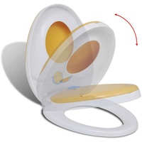 Prolenta Premium Toilettensitz mit Absenkautomatik Erwachsene/Kinder Weiß & Gelb