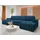 Mirjan24 Wohnlandschaft Hugo U, Wohnzimmer Eckcouch mit Schlaffunktion und Bettkasten, Ausziehmechanismus DL, U-Form (Farbe: Manila 26) - Blau