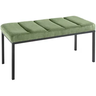 Riess-Ambiente Sitzbank PETIT BEAUTÉ 80cm grün Cord schwarzes Gestell