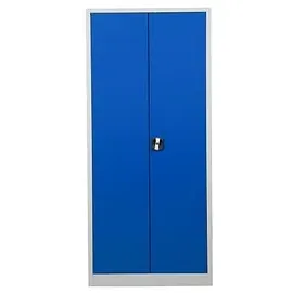 Gürkan Stahlschrank 100050 lichtgrau, enzianblau 80,0 x 38,0 x 180,0 cm, aufgebaut