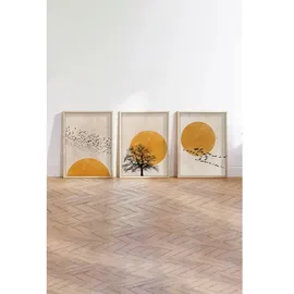 Asir Bilderrahmen Beige/Orange 50x70 cm 3er Set
