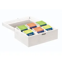 KESPER | Teebox, Material: FSC®-zertifizierter Bambus, Maße: 21,5 x 16 x 9 cm, Farbe: Cremeweiß | 57902