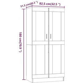 vidaXL Kleiderschrank Grau Sonoma 82,5x51,5x180 cm Holzwerkstoff