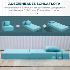 Homcom Schlafsessel klappbar, 2-in-1 mit Bettfunktion, Relaxsessel mit Kissen, Gästebett für Wohnzimmer, Schlafzimmer, bis 100 kg