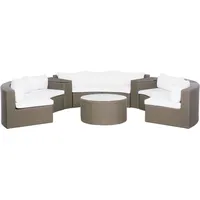 Beliani Severo Loungeset 9-Sitzer braun/weiß
