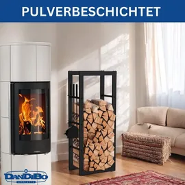 DanDiBo Ambiente DanDiBo Kaminholzregal Innen Metall mit Besteck 96601 Brennholzregal Holzaufbewahrung Kaminholzständer Feuerholzregal