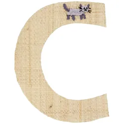 RICE Raffia Buchstaben Sticker, C, Katze
