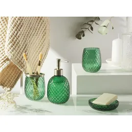 Beliani Badezimmer Set 4-teilig Glas Grün