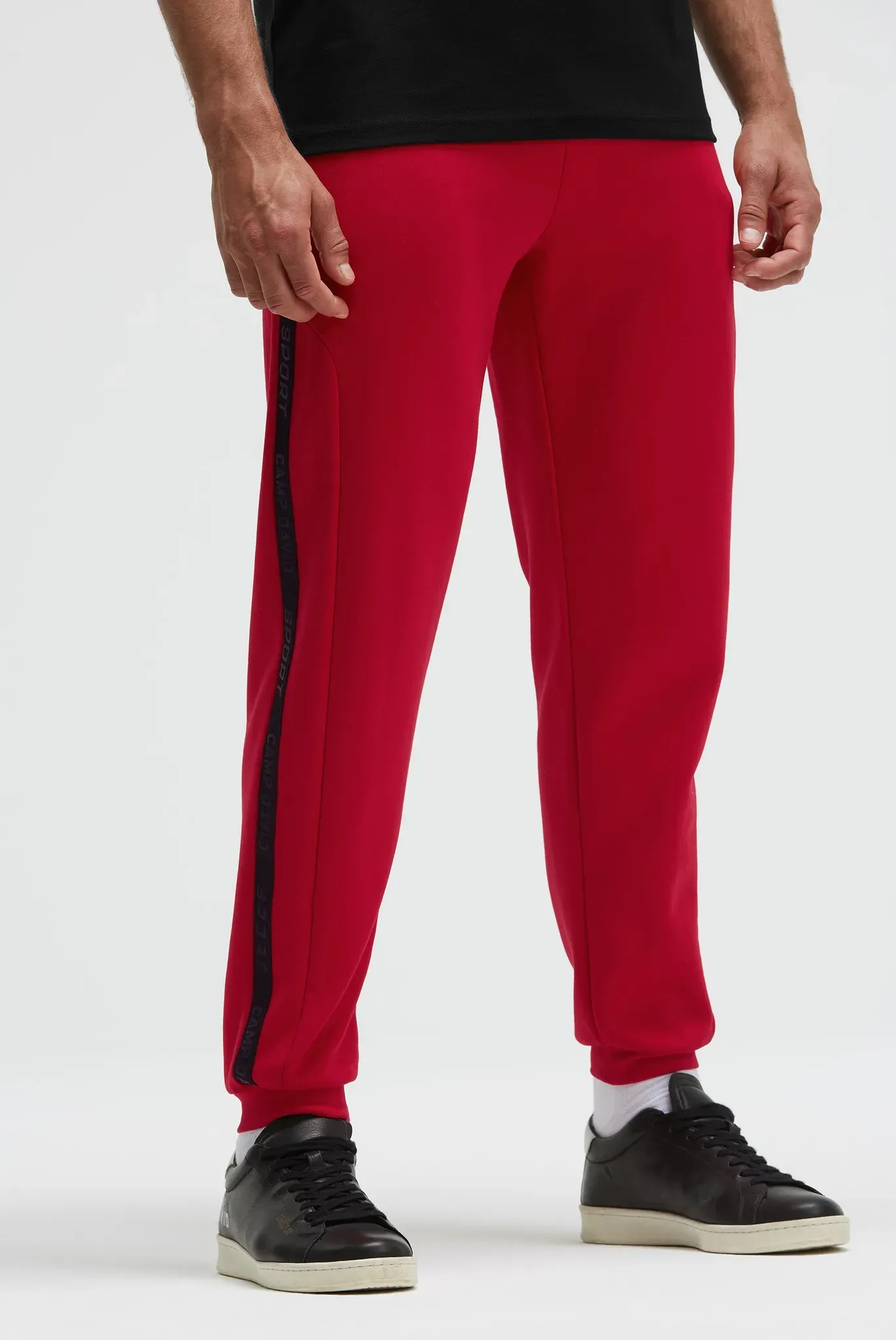 Sporthose CAMP DAVID, Herren, Gr. XXL, Normalgrößen, bright rot, Interlock, Material: 70% Baumwolle, 30% Polyester, bedruckt, regular fit lang, Hosen Sporthose, mit Elastikbund