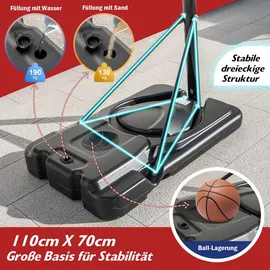 Costway Basketballkorb 170-305 cm Schwarz