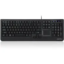 Perixx PERIBOARD-513 Kabelgebundene USB-Tastatur Touchpad, Schwarz, US Englisch Layout
