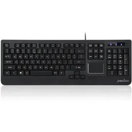 Perixx PERIBOARD-513 Kabelgebundene USB-Tastatur Touchpad, Schwarz, US Englisch Layout