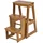 Costway Tritthocker 3 Stufen, Leiterstuhl Trittstuhl klappbar, Hockerleiter bis 150 kg, 66 cm hoch, Trittleiter aus Massivholz, Haushaltsleiter Aufstiegshilfe Pferd (Natur)
