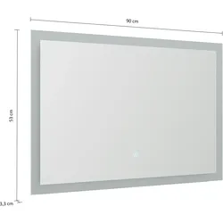 LED Spiegel 60x53 cm mit Touch Bedienung