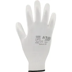 Feinstrick mit PU-Beschichtung, weiß, Größe: 10, Farbe: weiß Feinstrick mit PU-Beschichtung, weiß