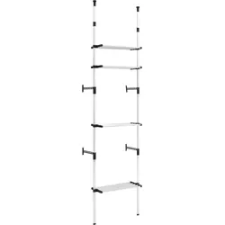 vidaXL Teleskop-Garderobe mit Regalen Aluminium