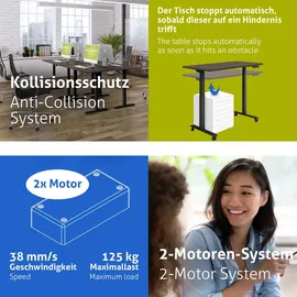 eSmart Schreibtisch EZX-132BE Ebenholz Dekor / Schwarz