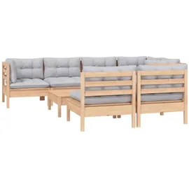 vidaXL Garten-Lounge-Set 8-tlg. grau Kiefer