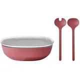 Mepal SILUETA Servierschale mit Deckel & Salatbesteck 4000 ml Vivid Mauve
