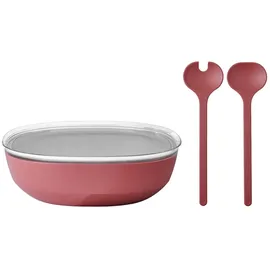 Mepal SILUETA Servierschale mit Deckel & Salatbesteck 4000 ml Vivid Mauve