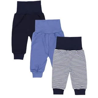 TupTam Pumphose Baby Jungen 3er Pack – Bequeme Baby Hosen Jungen aus Baumwolle, Oeko-TEX Zertifiziert, Farbe: Farbenmix 3, Größe: 56 - 56