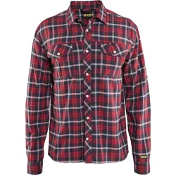 Blakläder Hemd mit Schachbrett-Muster 3299 1138 in rot/marineblau - 3XL