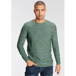 Rundhalspullover, in melierter Optik, Gr. XXL (60/62), grün, , 30225101-XXL