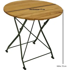 DEGAMO Bad Tölz Klapptisch Ø 77 x 72 cm natur/grün