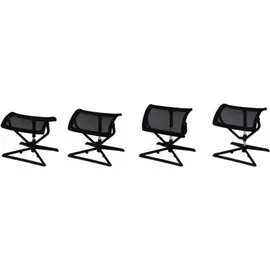 FineBuy Ottoman Beinauflage Schwarz