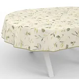 ANRO Wachstuchtischdecke Oval 220 x 140 cm Beige