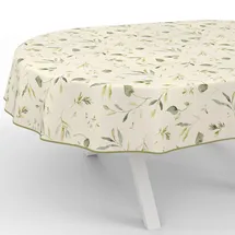 ANRO Wachstuchtischdecke Oval 220 x 140 cm Beige