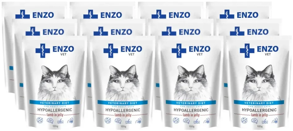 ENZO VET Hypoallergen für Katzen mit Lammfleisch in Gelee 12x100g